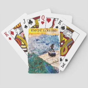 Rio de Janeiro Brasil Watercolor Art Playing Cards