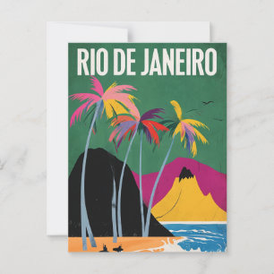 Rio De Janeiro, Brazil, beach scenholiday postcard