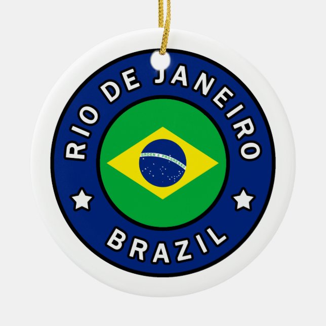 Rio de Janeiro Brazil Ceramic Tree Decoration (Front)