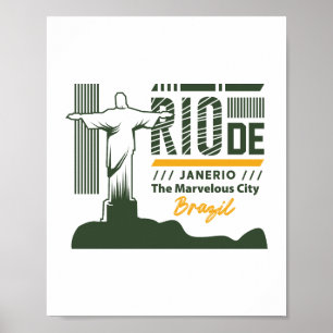Rio de Janeiro Brazil Christ the Urban Design Poster