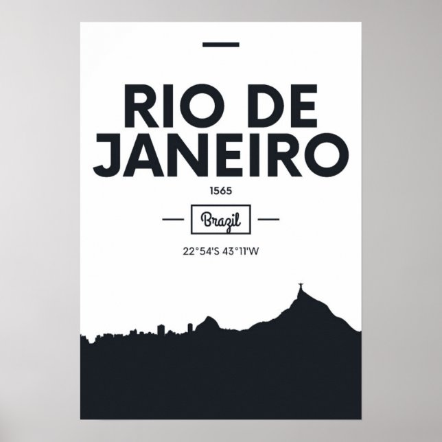 Rio de Janeiro, Brazil | City Coordinates Poster (Front)