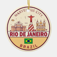 Rio de Janeiro Brazil City Skyline Emblem