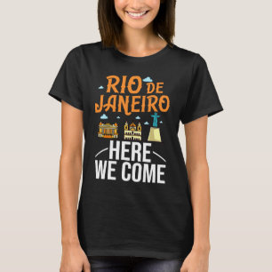 Rio de Janeiro Brazil City Trip Skyline Map Travel T-Shirt