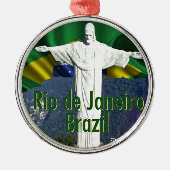 Rio de Janeiro Brazil Metal Tree Decoration (Front)