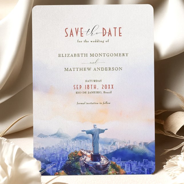 Rio de Janeiro Brazil Save the Date Christ Invitation (Creator Uploaded)