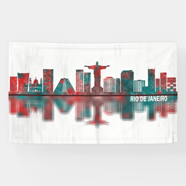 Rio de Janeiro Brazil Skyline Banner (Horizontal)