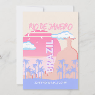 Rio de Janeiro Brazil Travel Art Holiday Card