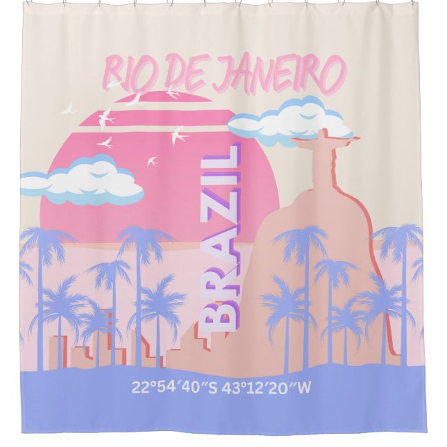 Rio de Janeiro Brazil Travel Art Shower Curtain (Front)