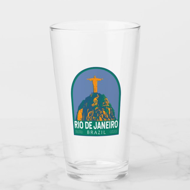 Rio De Janeiro Brazil Travel Art Vintage Glass (Front)