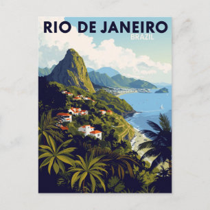 Rio de Janeiro Brazil Tropical Mountain Postcard