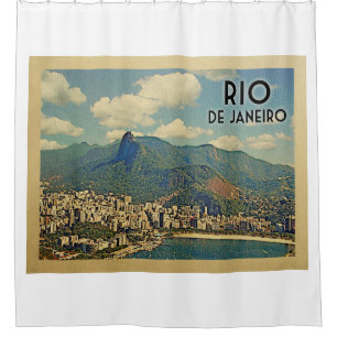 Rio De Janeiro Brazil Vintage Travel Shower Curtain