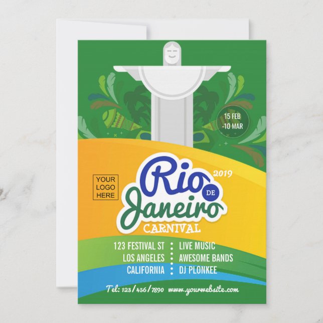 Rio de Janeiro Carnival custom add logo and photo (Front)