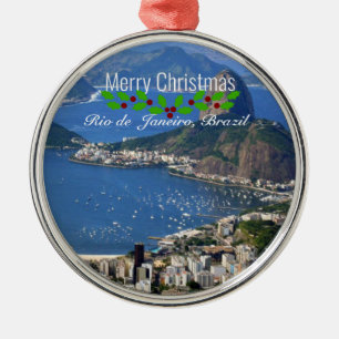 Rio de Janeiro, Christmas greetings, Metal Tree Decoration