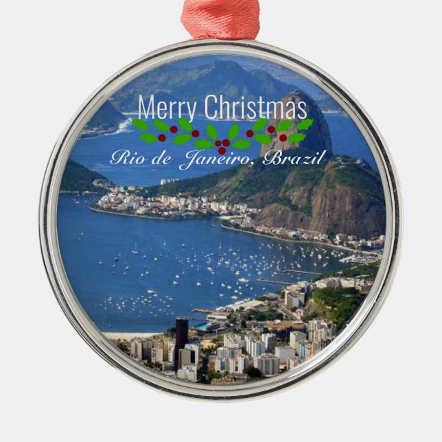 Rio de Janeiro, Christmas greetings, Metal Tree Decoration (Front)