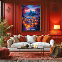 Rio de Janeiro City Skyline Poster – Brazilian Art
