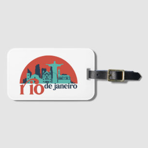 Rio De Janeiro City Skyline Vintage Cityscape Luggage Tag