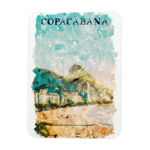 Rio de Janeiro Copacabana Beach Painting Magnet
