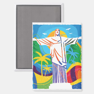 Rio de Janeiro Cristo Redentor Brazil Colourful Magnet