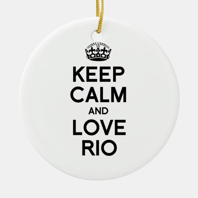 RIO DE JANEIRO KEEP CALM -.png Ceramic Tree Decoration (Front)