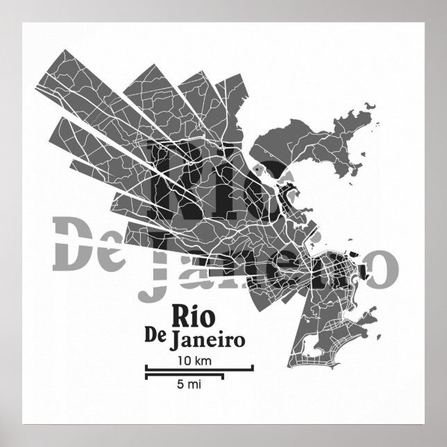 Rio De Janeiro Map Poster (Front)