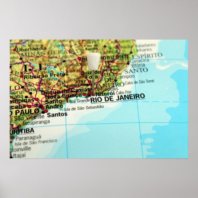 Rio de Janeiro Map Poster (Front)