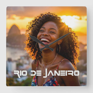 RIO DE JANEIRO SQUARE WALL CLOCK