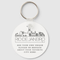 Rio De Janeiro Stylized Skyline | Custom Slogan