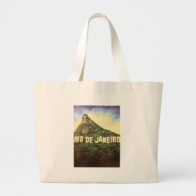 Rio de Janeiro Vintage Hollywood Large Tote Bag (Front)