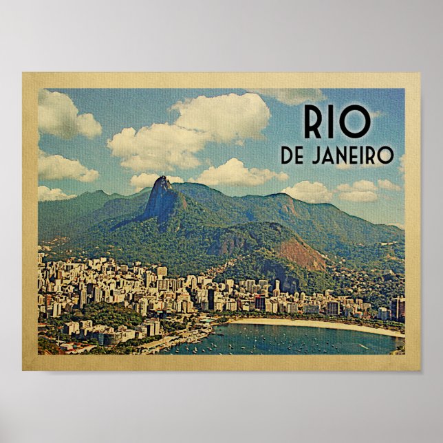 Rio De Janeiro Vintage Travel Poster (Front)