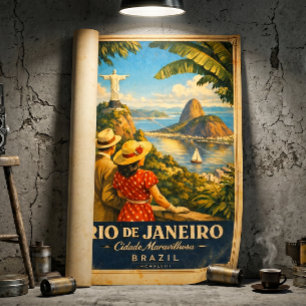 Rio de Janeiro Vintage Travel Poster — BRAZIL
