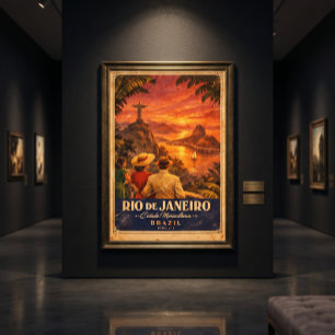 Rio de Janeiro Vintage Travel Poster Brazil Wall