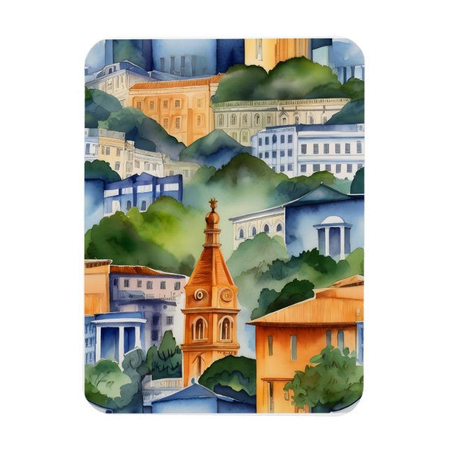 Rio De Janeiro watercolor art Magnet (Vertical)