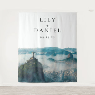 Rio de Janeiro Wedding Photo Backdrop Tapestry