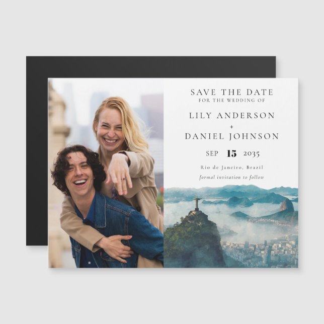 Rio de Janeiro Wedding Photo Save The Date Magnetic Invitation (Front/Back)
