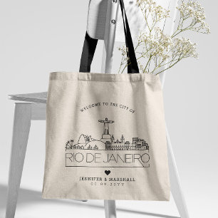 Rio De Janeiro Wedding   Stylised Skyline Tote Bag