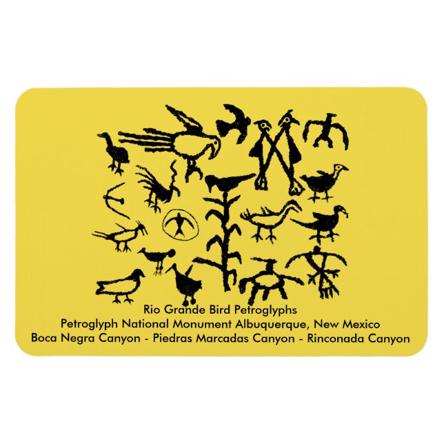 Rio Grande Bird Petroglyphs Magnet (Horizontal)
