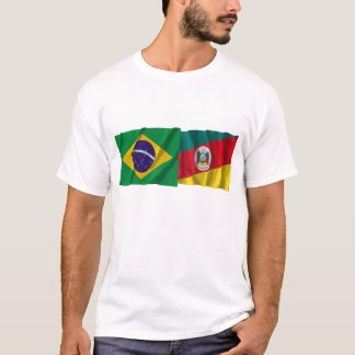Rio Grande do Sul & Brazil Waving Flags T-Shirt
