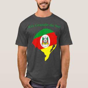 Rio Grande do Sul Map Flag Design Brazil T-Shirt