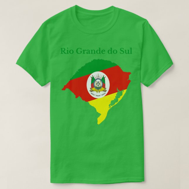 Rio Grande do Sul Map Flag Design Brazil T-Shirt (Design Front)