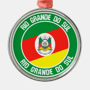 Rio Grande do Sul Round Emblem Metal Tree Decoration