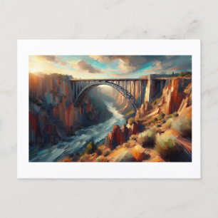 Rio Grande Gorge Bridge in Landscape, Postcard