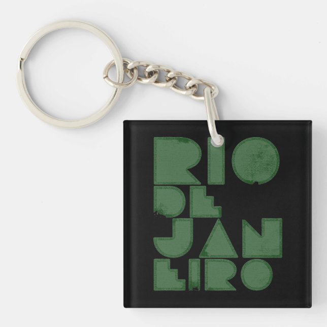 Rio typography style key ring (Front)