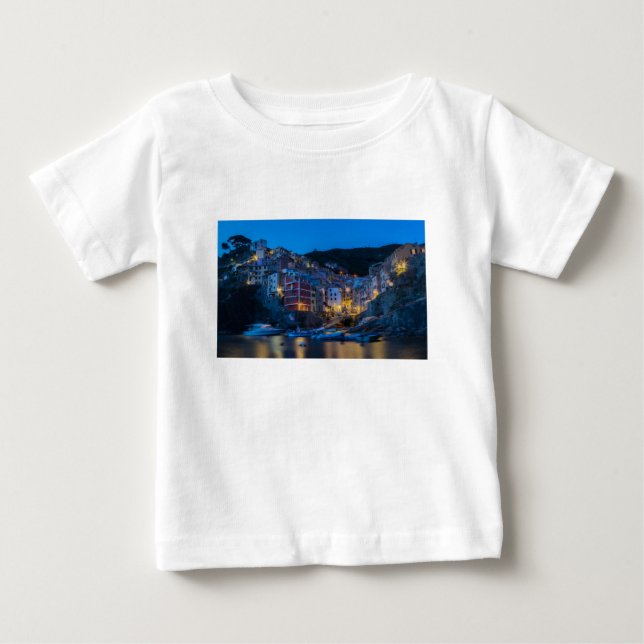 Riomaggiore at night Cinque Terre Liguria Italy Baby T-Shirt (Front)