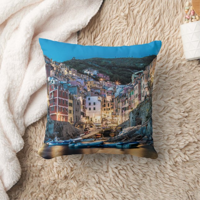 Riomaggiore Cinque Terre La Spezia Italy Panorama Cushion (Blanket)