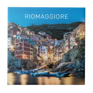 Riomaggiore Cinque Terre La Spezia Italy Panorama Tile