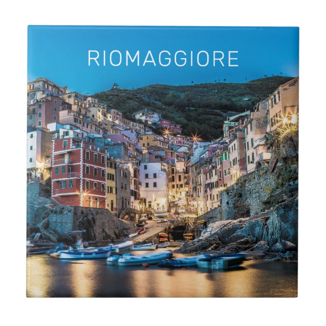 Riomaggiore Cinque Terre La Spezia Italy Panorama Tile (Front)