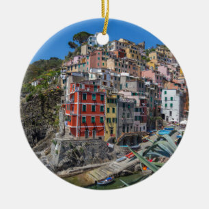 Riomaggiore Cinque Terre Liguria Italy Ceramic Tree Decoration