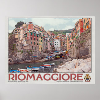 Riomaggiore Harbour - on White.jpg Poster