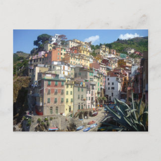 riomaggiore hill postcard