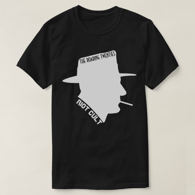 Riot Cult The Roaring Twenties Fedora Hat Man T-Shirt (Design Front)